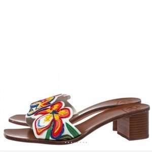 Tory Burch White Floral Embellished Bianca